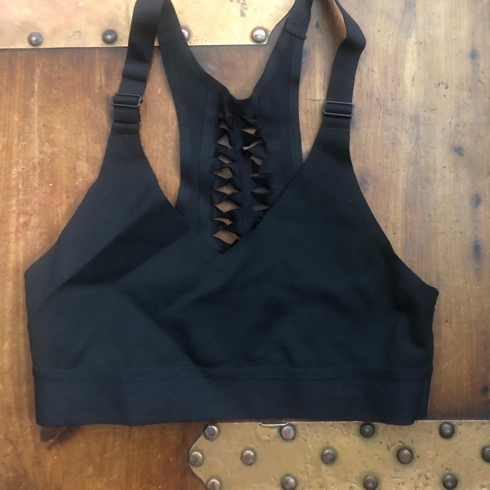 Victoria Sport Black Activity Bra / sports bra with woven back Small